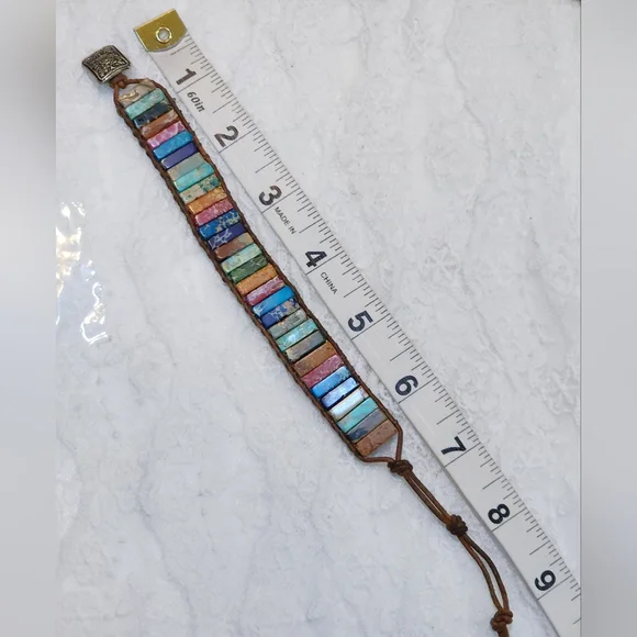 Multicolor Bohemian Stone Wrap Bracelet - Picture 6 of 7